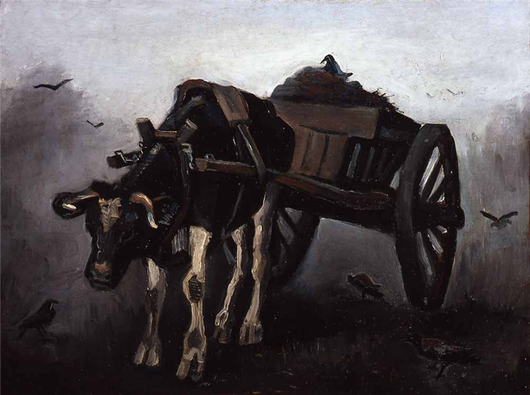 Cart With Black Ox Van Gogh Oil Painting